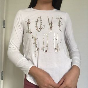 Old Navy Girls White Long-sleeve with Lettering